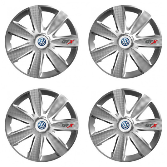 Poklice pro VW (modré) 16 GTX CARBON silver