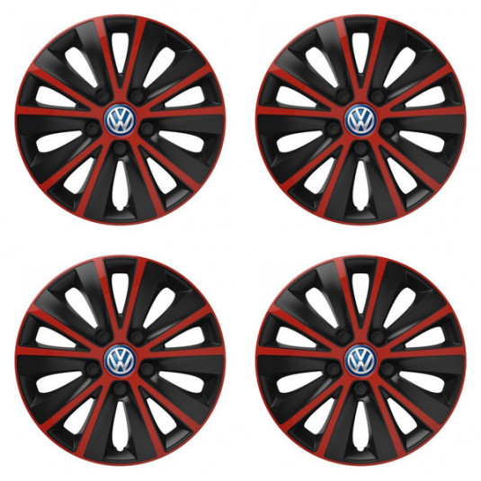 Poklice pro VW (modré) 16 RAPIDE red and black