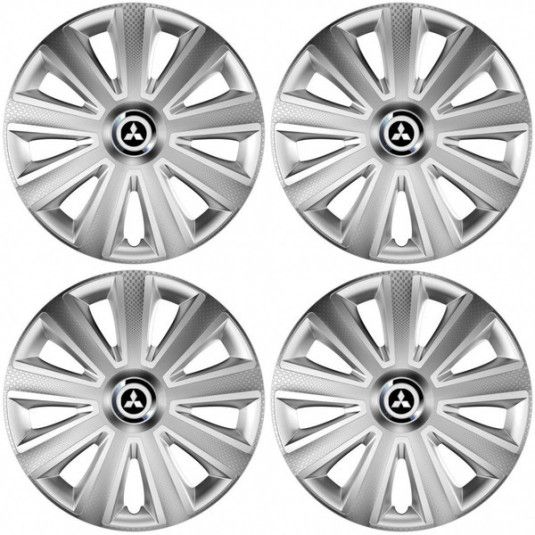 Poklice pro Mitsubishi (stříbrné) 14 Aviator carbon RC silver