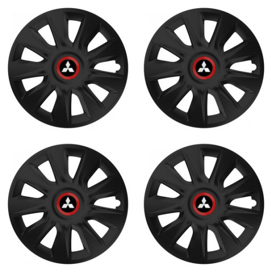 Poklice pro Mitsubishi (stříbrné) 14 STRATOS RR black