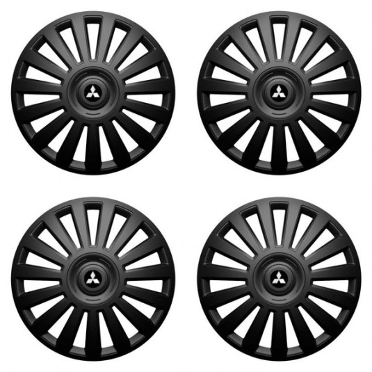 Poklice pro Mitsubishi (stříbrné) 15 Luxury black