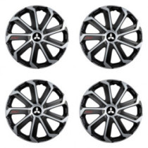 Poklice pro Mitsubishi (stříbrné) 15 Evo black&silver