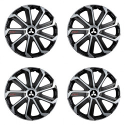 Poklice pro Mitsubishi (stříbrné) 15 Evo black&silver