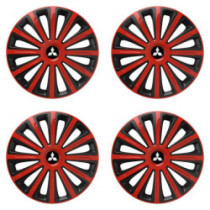 Poklice pro Mitsubishi (stříbrné) 15 TREND red and black