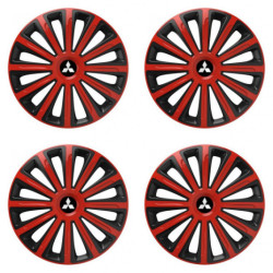 Poklice pro Mitsubishi (stříbrné) 15 TREND red and black