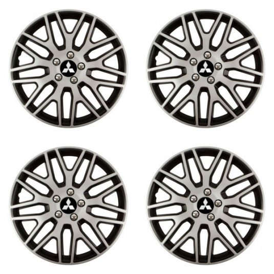 Poklice pro Mitsubishi (stříbrné) 16 Dakar NC silver and black