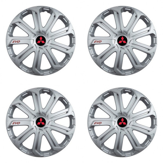 Poklice pro Mitsubishi (červené) 14 Evo silver