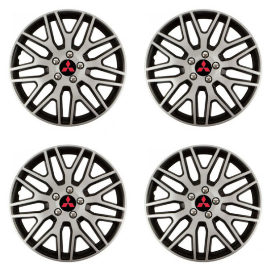 Poklice pro Mitsubishi (červené) 14 Dakar NC silver and black