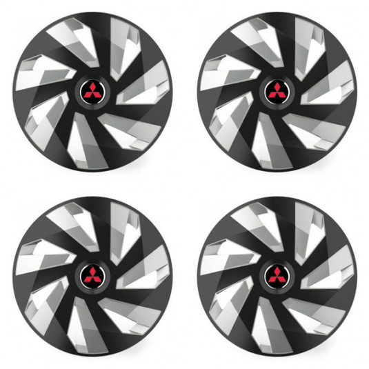 Poklice pro Mitsubishi (červené) 14 Vector RC black and silver