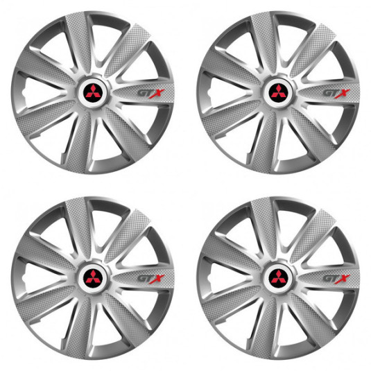 Poklice pro Mitsubishi (červené) 14 GTX CARBON silver