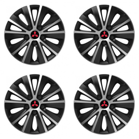 Poklice pro Mitsubishi (červené) 14 RAPIDE silver and black