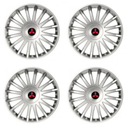 Poklice pro Mitsubishi (červené) 15 CRYSTAL silver
