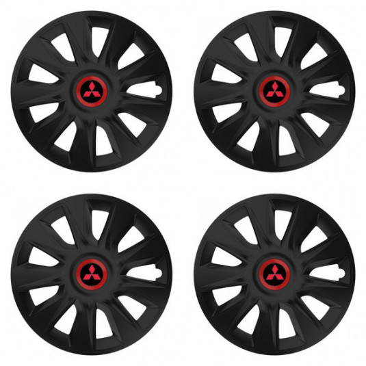Poklice pro Mitsubishi (červené) 15 STRATOS RR black