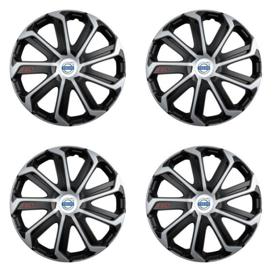 Poklice pro Volvo (bílé) 14 Evo black&silver