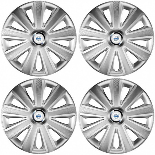 Poklice pro Volvo (bílé) 15 Aviator carbon silver