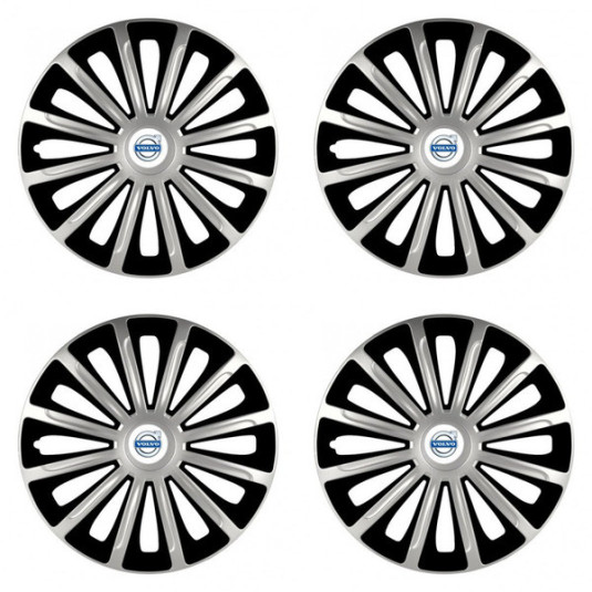 Poklice pro Volvo (bílé) 15 TREND silver and black