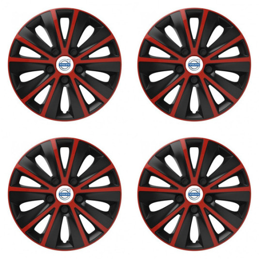 Poklice pro Volvo (bílé) 15 RAPIDE red and black