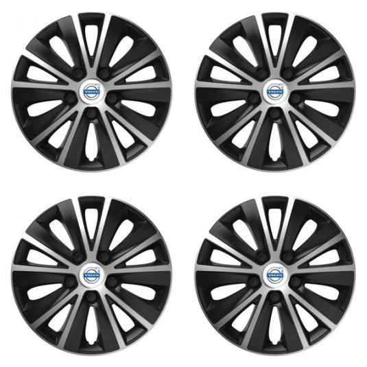 Poklice pro Volvo (bílé) 15 RAPIDE silver and black