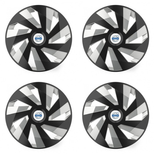 Poklice pro Volvo (bílé) 16 Vector RC black and silver