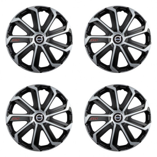 Poklice pro Volvo (černé) 16 Evo black&silver