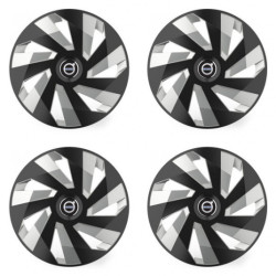 Poklice pro Volvo (černé) 16 Vector RC black and silver