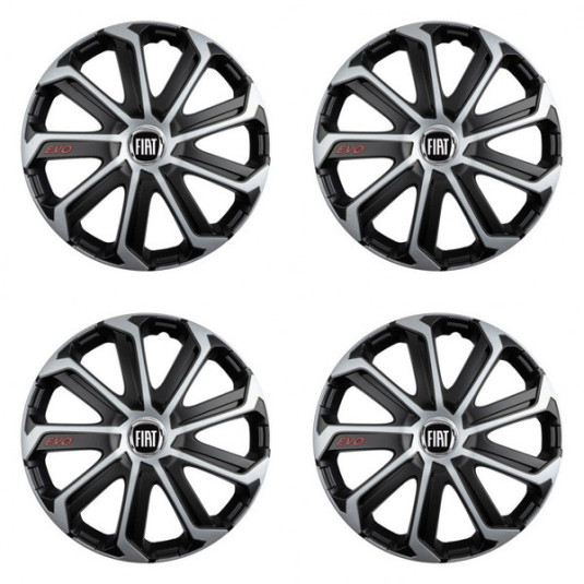 Poklice pro Fiat (černý) 14 Evo black&silver