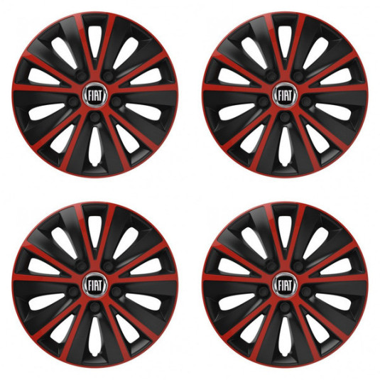 Poklice pro Fiat (černý) 14 RAPIDE red and black