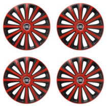 Poklice pro Fiat (černý) 15 TREND red and black