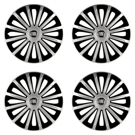 Poklice pro Fiat (černý) 15 TREND silver and black