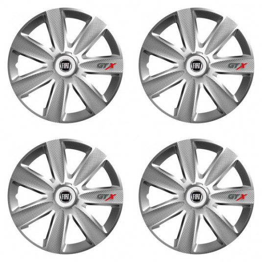 Poklice pro Fiat (černý) 15 GTX CARBON silver