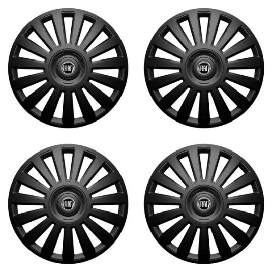 Poklice pro Fiat (černý) 16 Luxury black