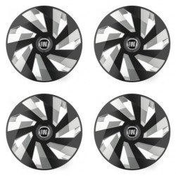 Poklice pro Fiat (černý) 16 Vector RC black and silver