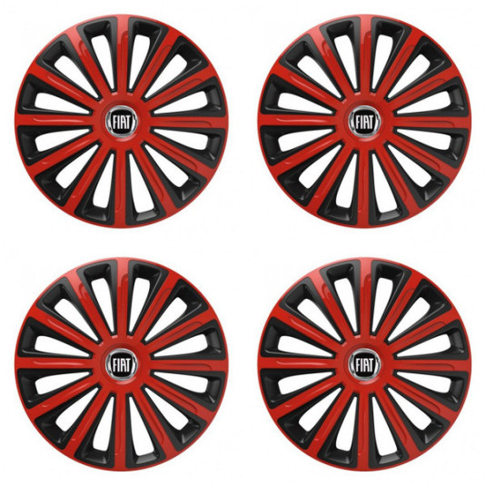 Poklice pro Fiat (černý) 16 TREND red and black