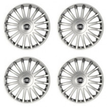Poklice pro Fiat (černý) 16 CRYSTAL silver