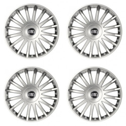Poklice pro Fiat (černý) 16 CRYSTAL silver