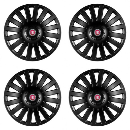 Poklice pro Fiat (červené) 14 Smart black