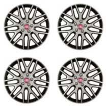 Poklice pro Fiat (červené) 14 Dakar NC silver and black