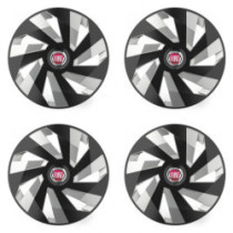 Poklice pro Fiat (červené) 14 Vector RC black and silver