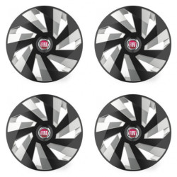 Poklice pro Fiat (červené) 14 Vector RC black and silver