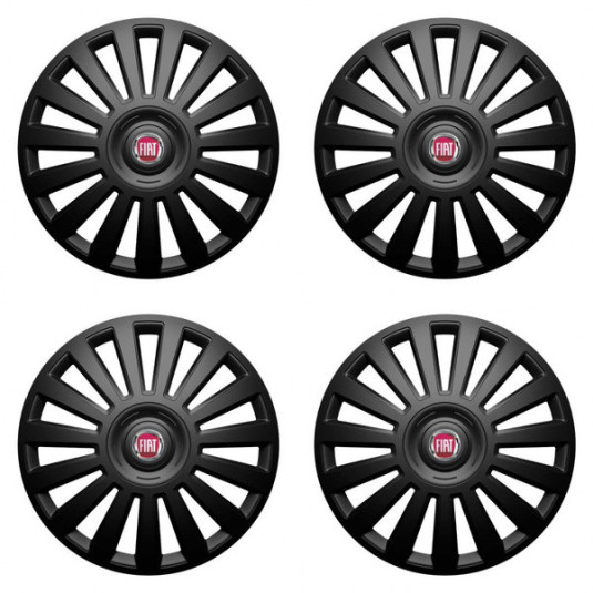 Poklice pro Fiat (červené) 15 Luxury black