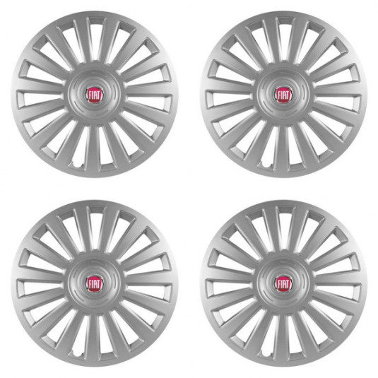 Poklice pro Fiat (červené) 15 Luxury