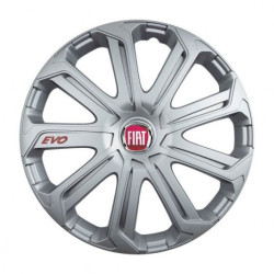 Poklice pro Fiat (červené) 15 Evo silver