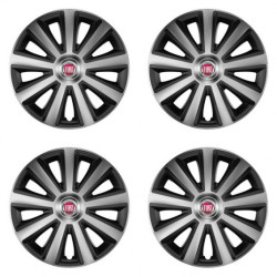 Poklice pro Fiat (červené) 15 Aviator carbon silver&black