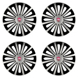 Poklice pro Fiat (červené) 15 TREND silver and black