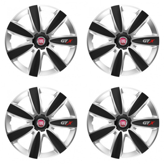 Poklice pro Fiat (červené) 15 GTX CARBON silver/black