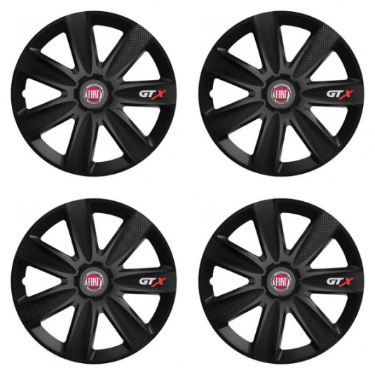Poklice pro Fiat (červené) 15 GTX CARBON black