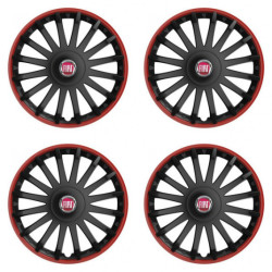 Poklice pro Fiat (červené) 15 CRYSTAL RO black