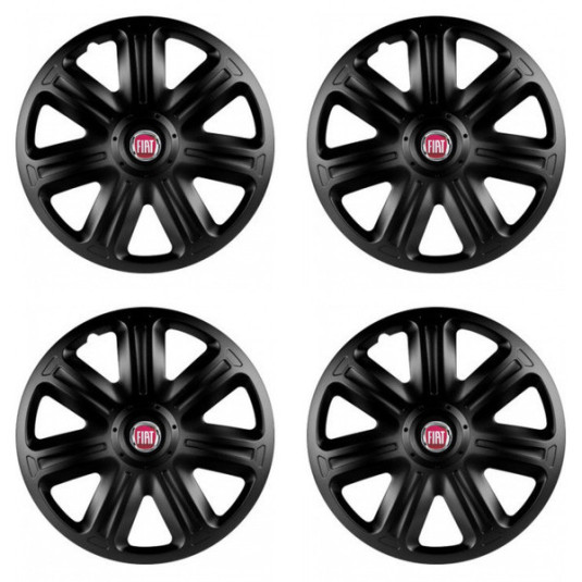 Poklice pro Fiat (červené) 15 COMFORT BLACK