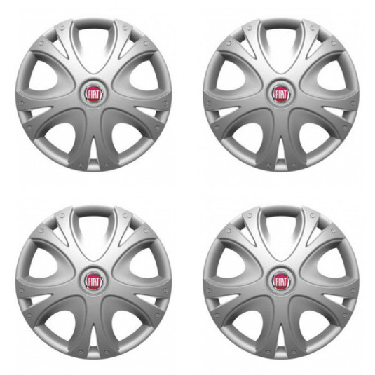 Poklice pro Fiat (červené) 15 DYNAMIC