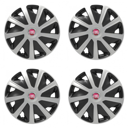 Poklice pro Fiat (červené) pre dodávky 15 Craft silver and black